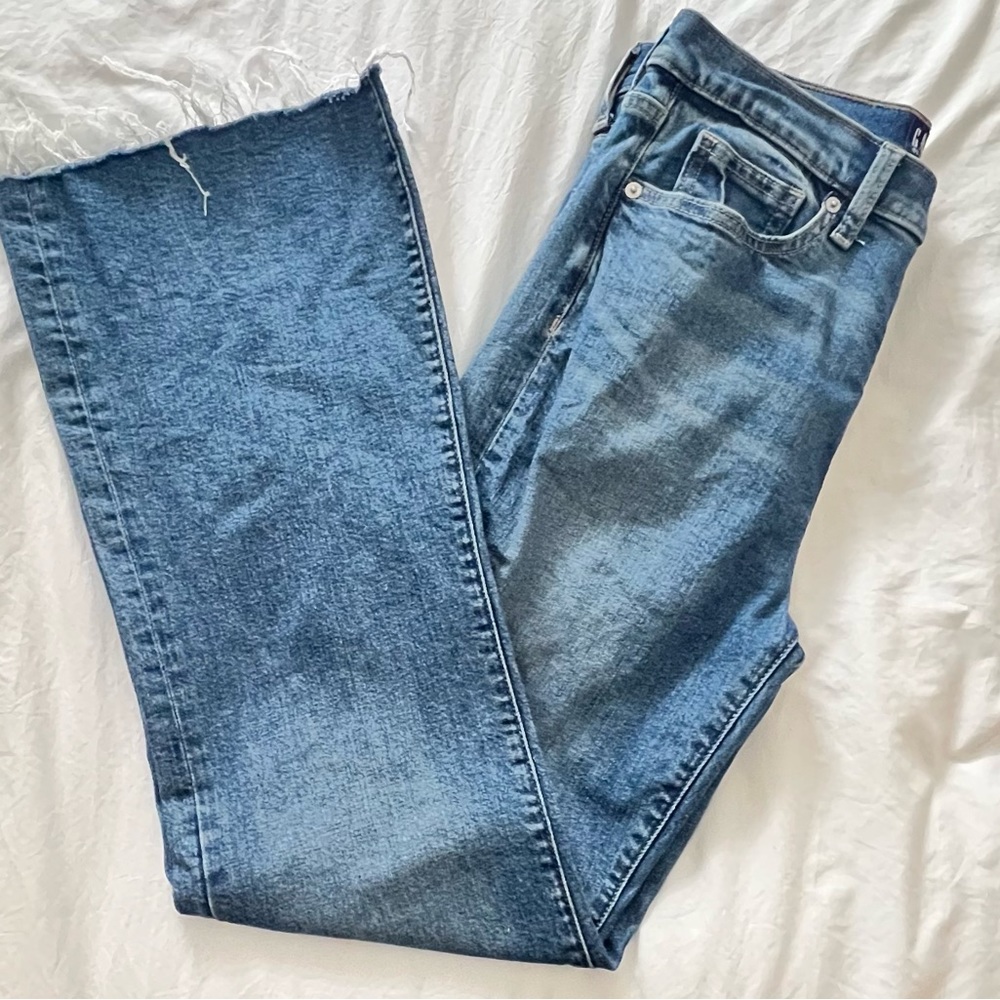 Gap 70’s flare jeans. Distressed at the bottom